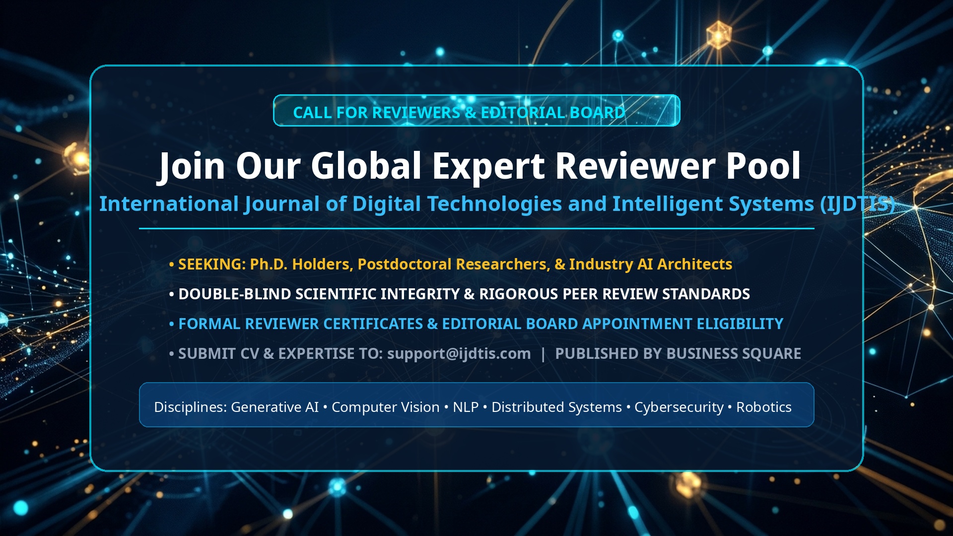 Call for Reviewers and Editorial Board Applications